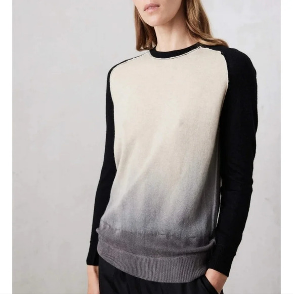 Raquel Allegra Relaxed Ombre Cashmere Crew Sweater - Picture 1 of 10